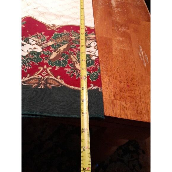 Vintage Christmas Cherubs Tablecloth Rectangle 70x51 Fashion Industries - READ - Picture 13 of 13